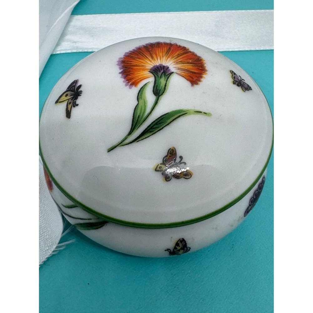 Tiffany & Co. White Orange Floral Butterfly Limoges